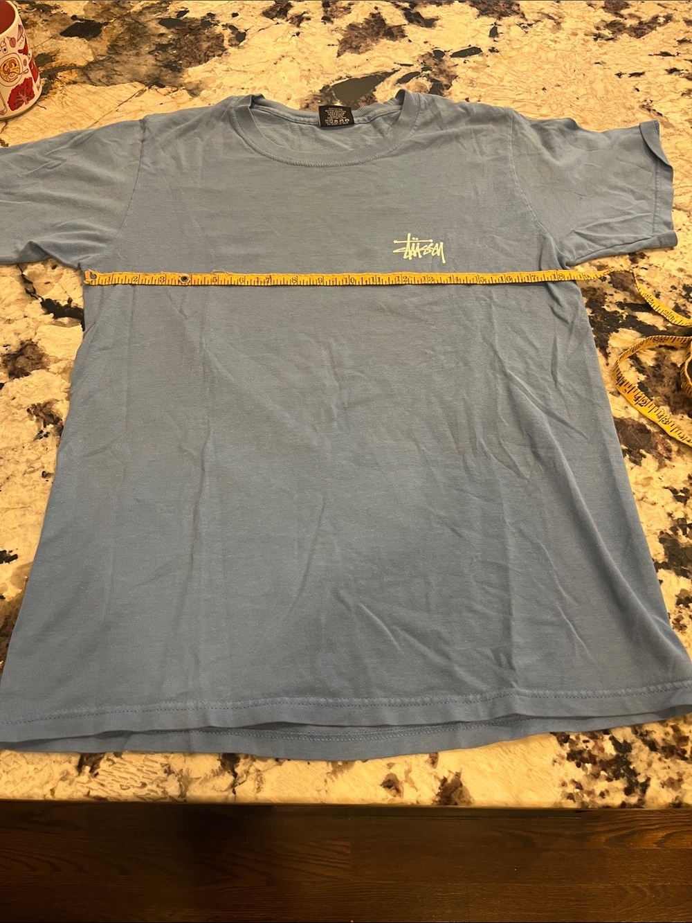 Stussy Light Blue Chest Logo Short Sleeve Tee - Men